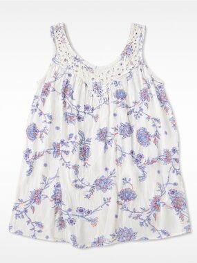 Mudd Women’s XS White Floral Crochet Lace Sleeveless Tank Top NWOT